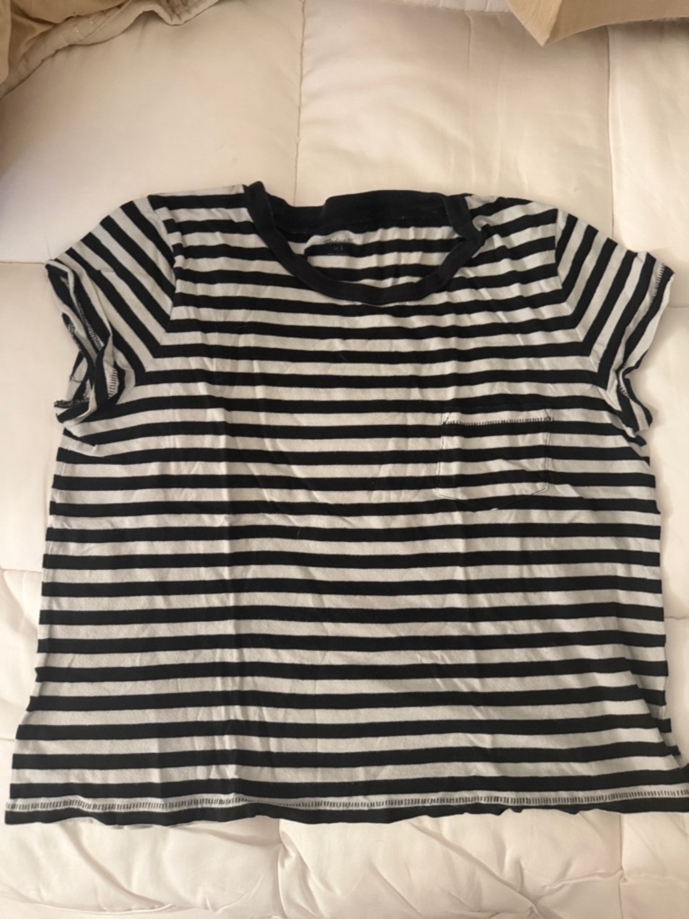 Madewell Black and White Striped Tee